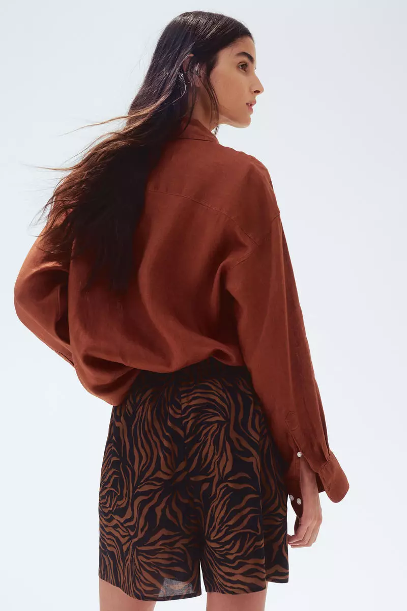 Printed drawstring shorts