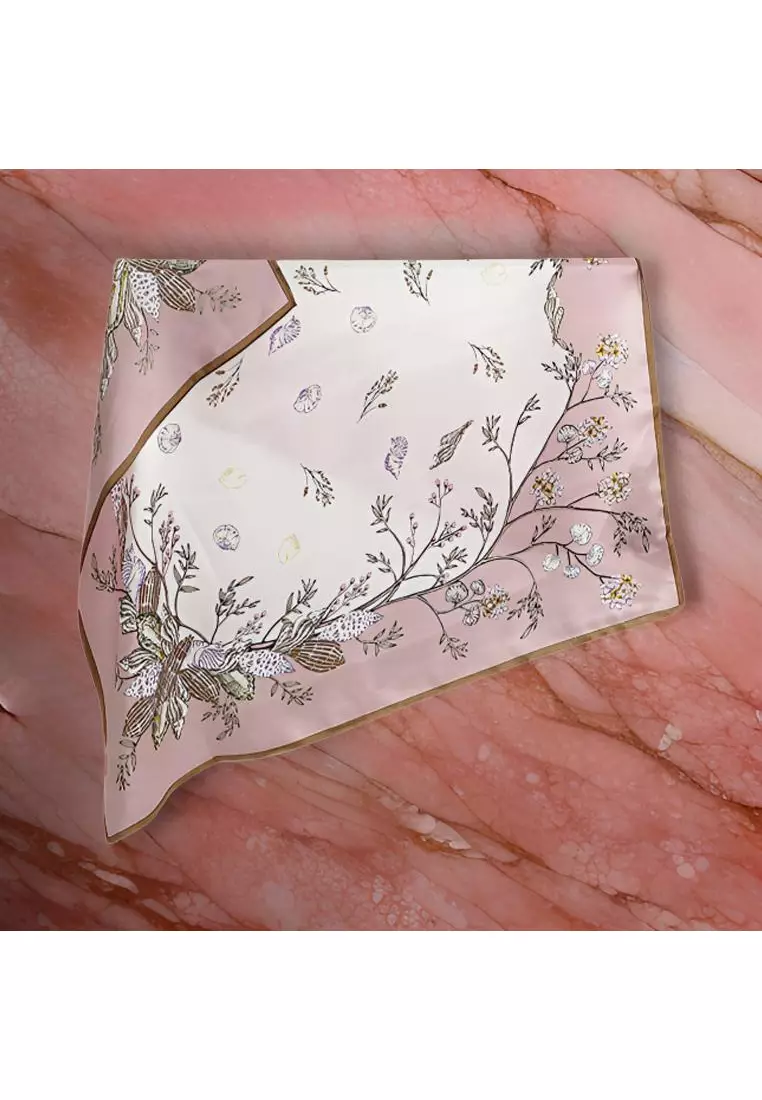 Luxury Silk Ladies' Large Scarf, Sun-Proof Crepe Satin, Premium Souvenir.