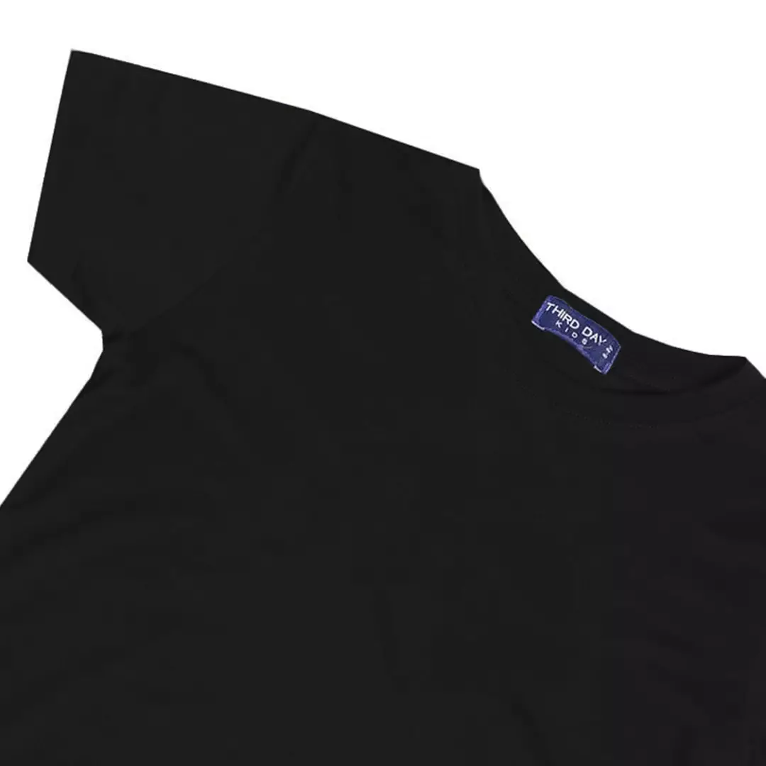 KU030 kaos anak boy girl polos hitam