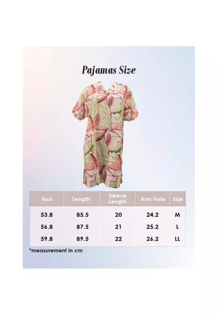 Luludi Piyama LN 5124 - Purple motif bunga