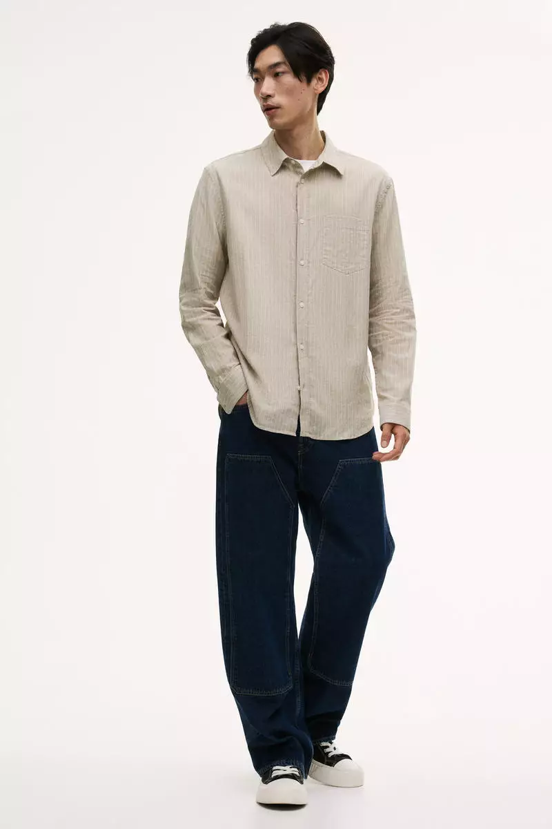 Regular Fit Linen-blend shirt