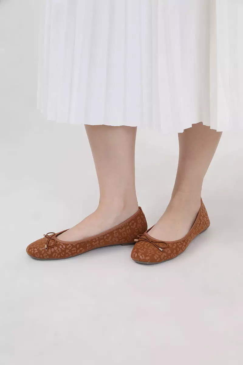Sofia Micca Ballerina Flat Brown