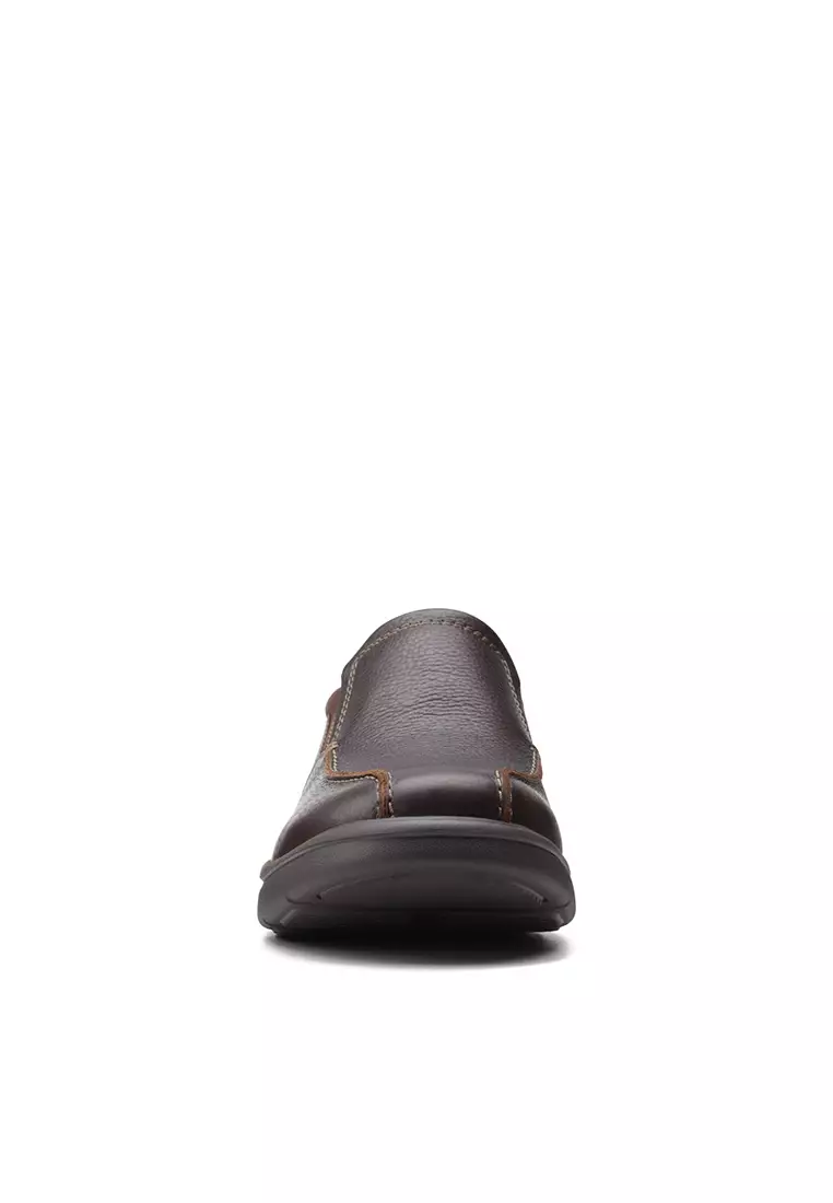 Mens Bradley Step Slip On shoes - Brown Tumbled Leather
