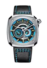 Silver, Black, Blue