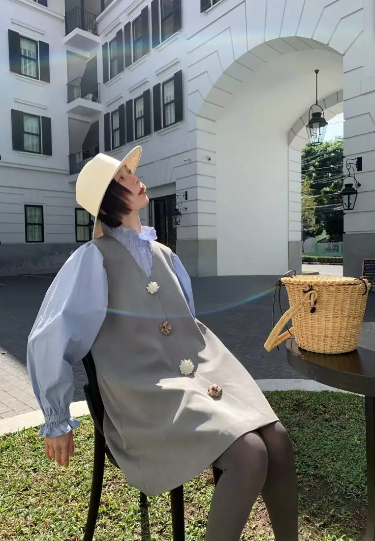 Button Front Swing Mini Dress