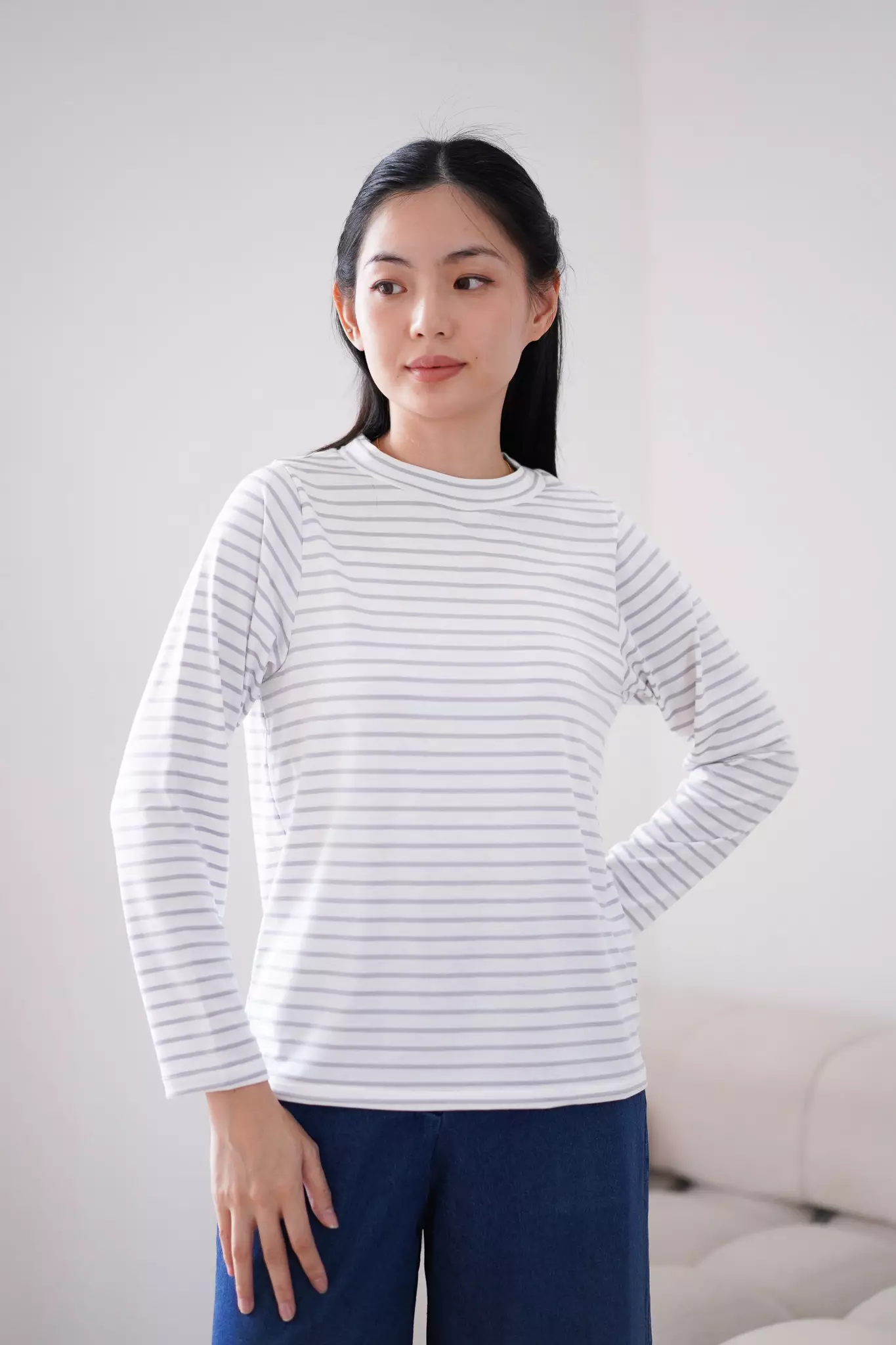 Jual ULTRAVIOLET ULTRAVIOLET Kay Knit Inner Top 235 Grey Stripes ...