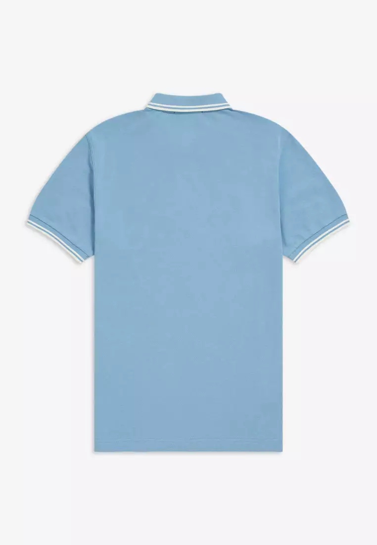 Fred Perry M3600 Twin Tipped Fred Perry Shirt (Sky Blue / Snow White / Snow White)