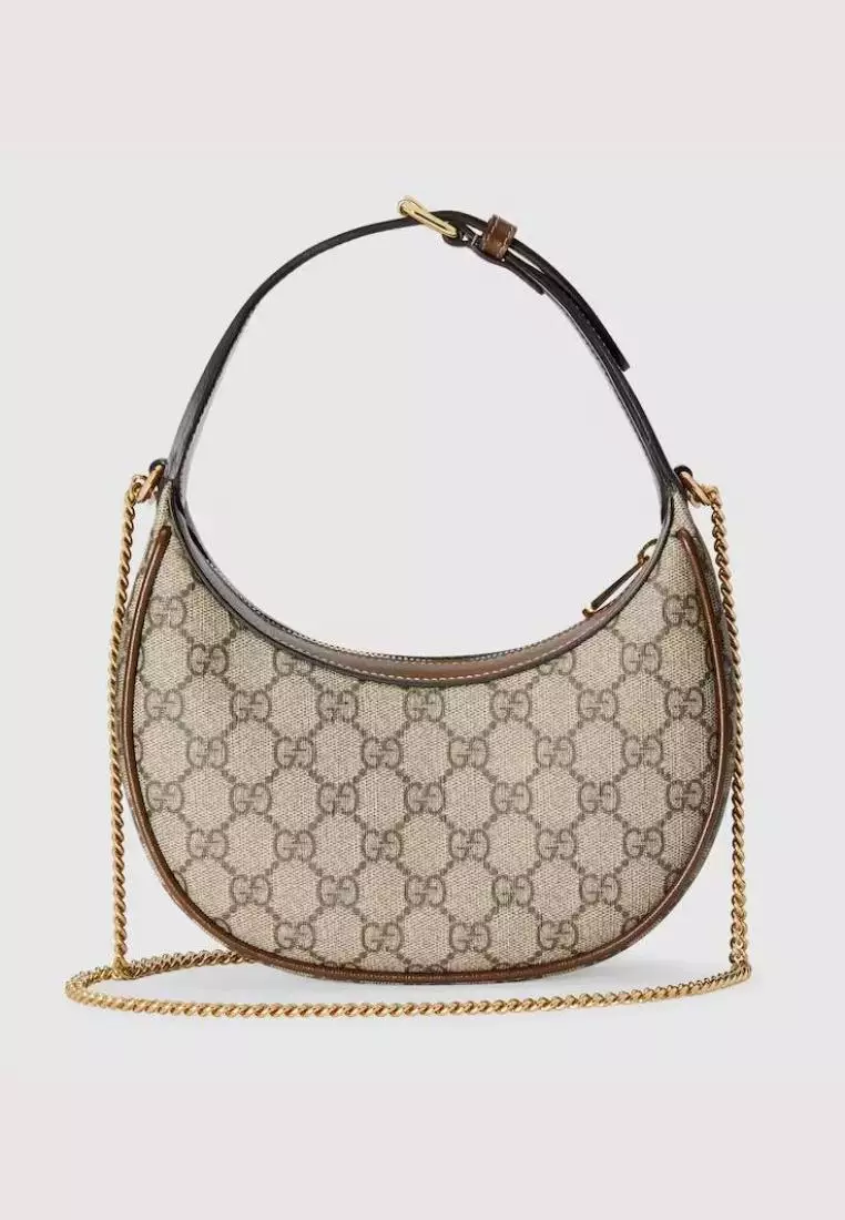 Gucci Half Moon Shaped Mini bag With Interlocking G Beige Ebony