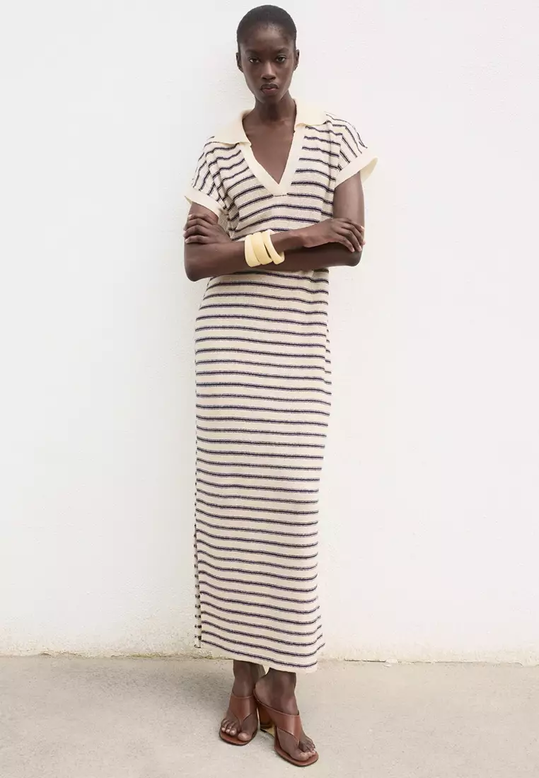 Long Striped Knitted Dress
