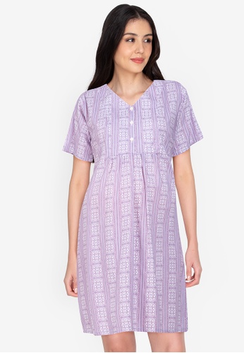 MOTHER 2 BE lilac purple Laura Maternity Dress 4F219AA449A581GS_1