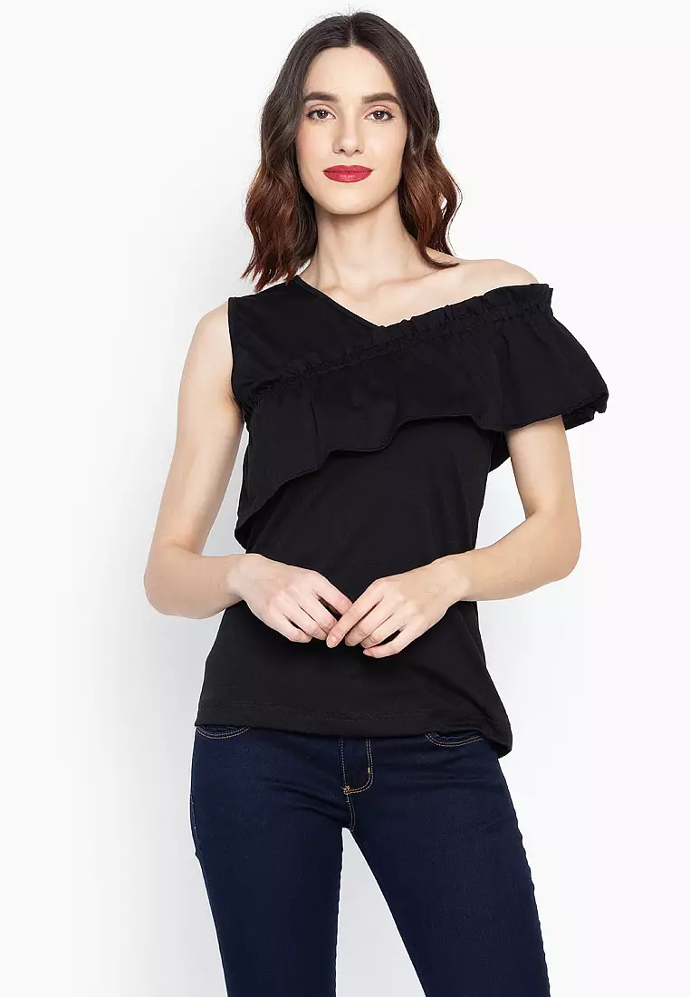One side ruffle top 2025