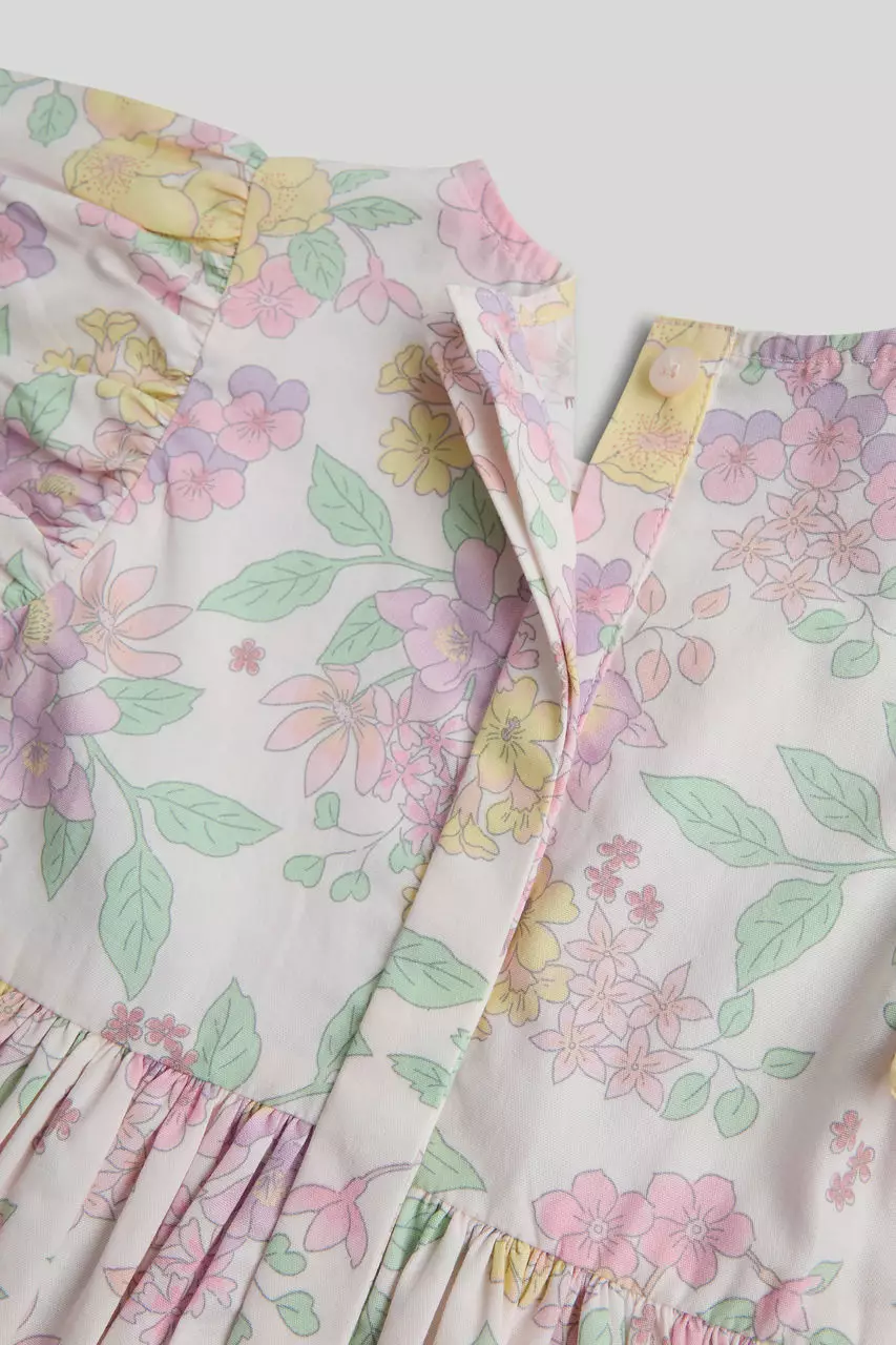 Mothercare Floral Cotton Dress - Dress Anak Perempuan (Krem)