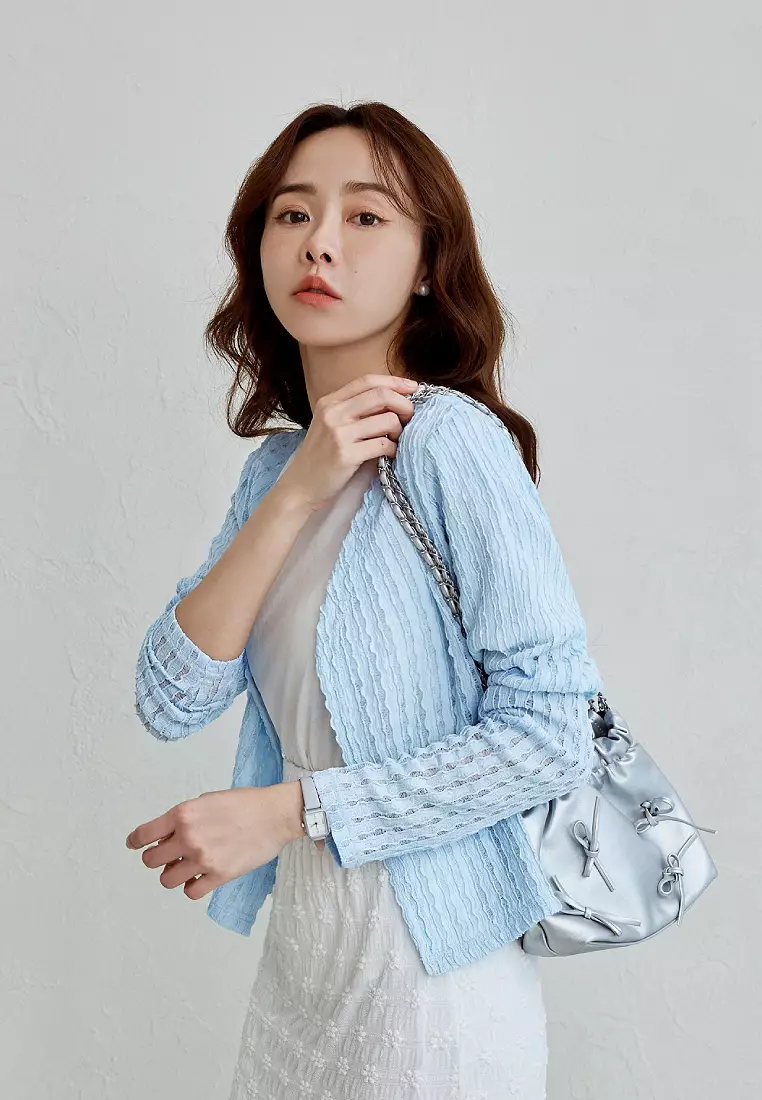 多色微透膚立體肌理外罩上衣《EA3965》