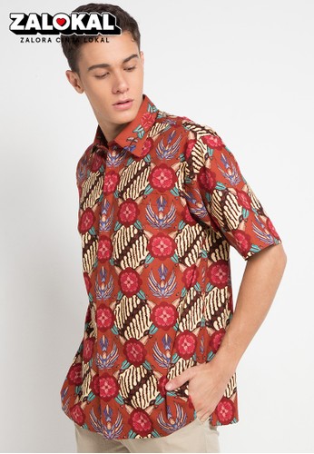 Jual Danar  Hadi  Kemeja  Pendek  Batik  Motif Bunga Ceplok 
