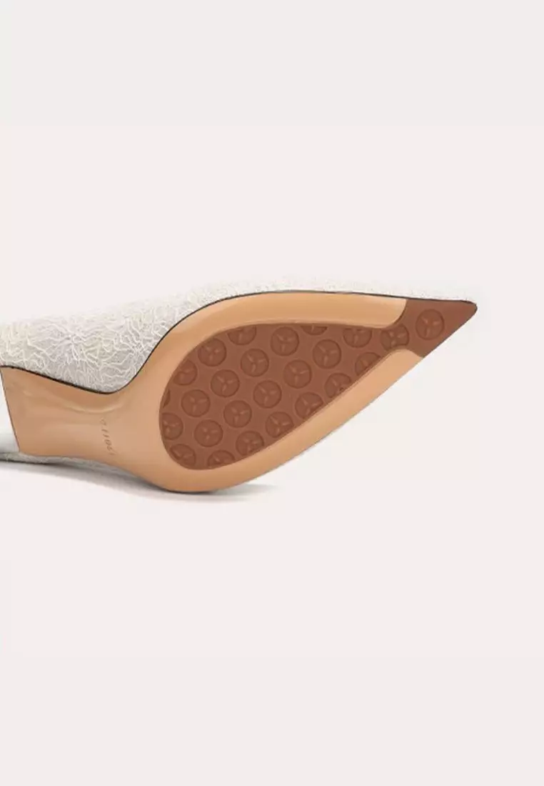 6CM Embroidered Pointed Slingback Wedding Heels PX708-B32