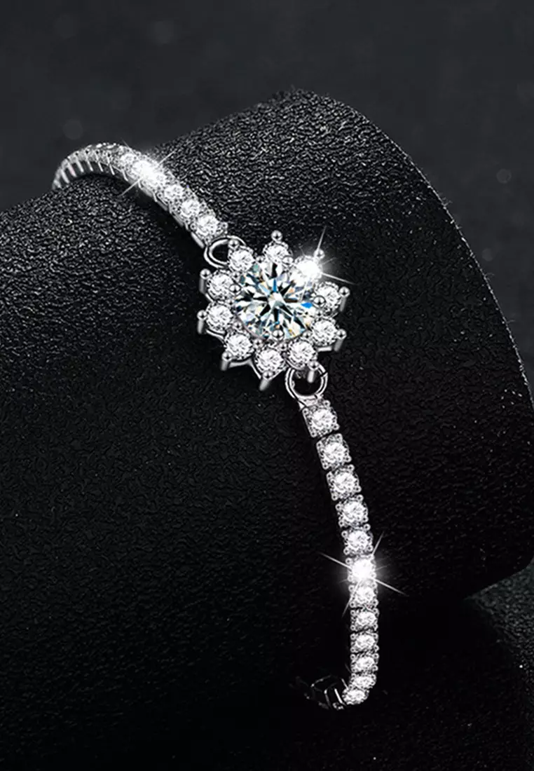 Gelang Wanita B001 Jewelry Dilapisi Platinum Fashion Elegant Bracelets Adjustable Cewek