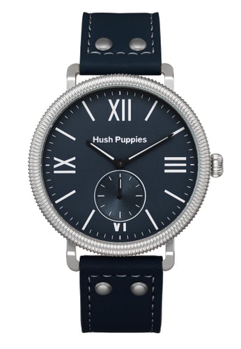 Hush Puppies Est. 1958 Men’s Watch HP 3853M.2503 Silver Dark Blue Leather