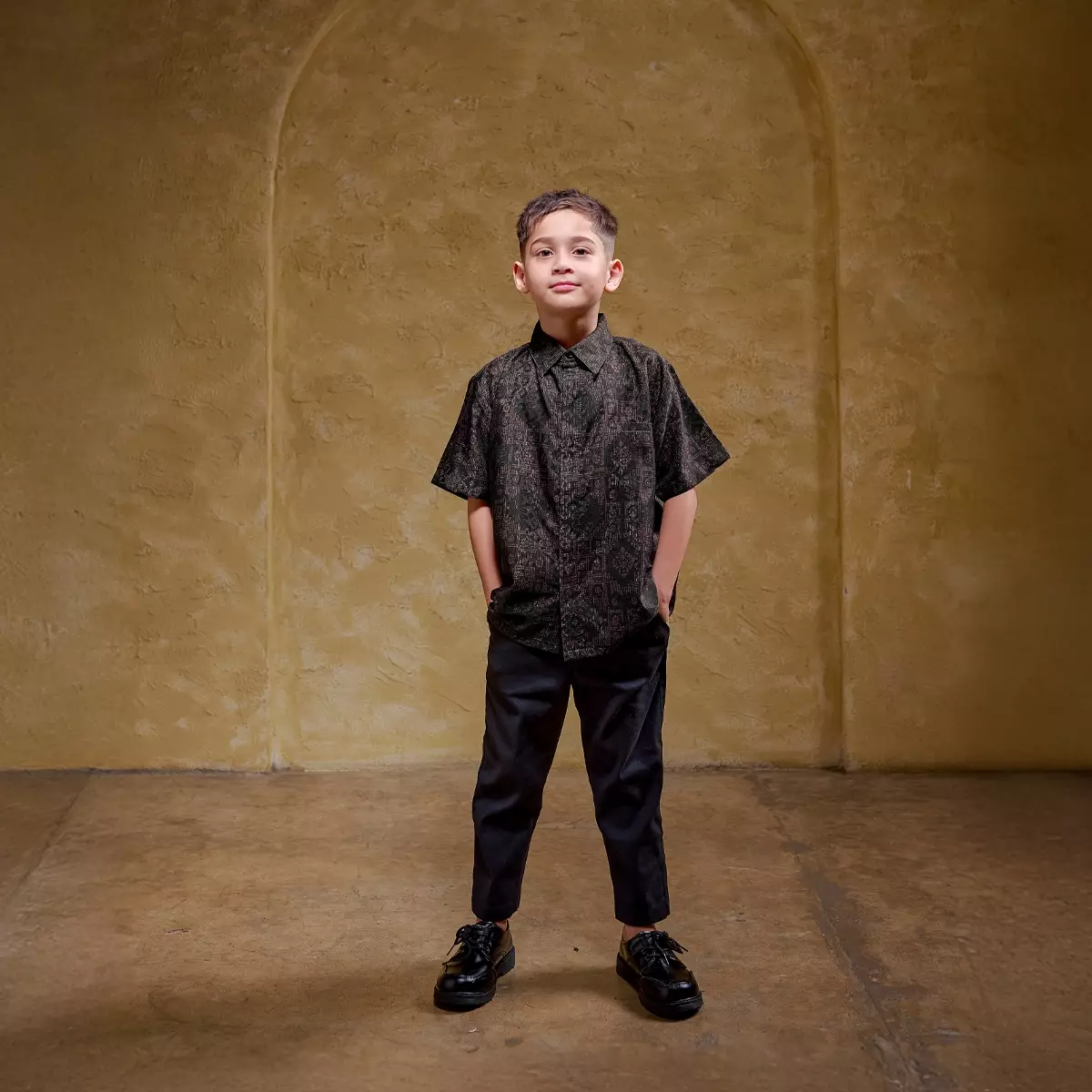 ZM Zaskia Mecca - Lais Plum Kemeja Koko Anak Pria - Teman Serumpun - Edisi Laos