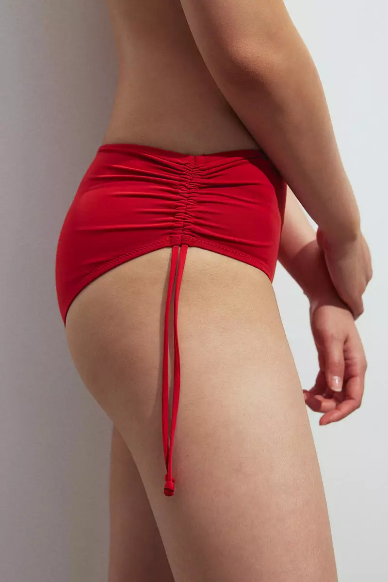 Drawstring-detail bikini bottoms
