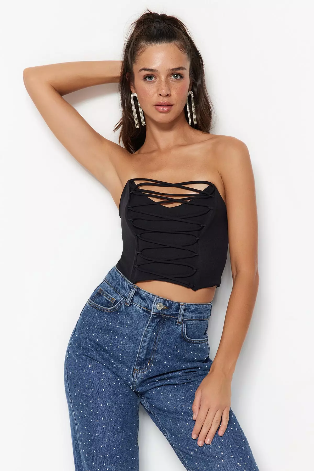 Trendyol Bandeau Crop Top 2024, Buy Trendyol Online