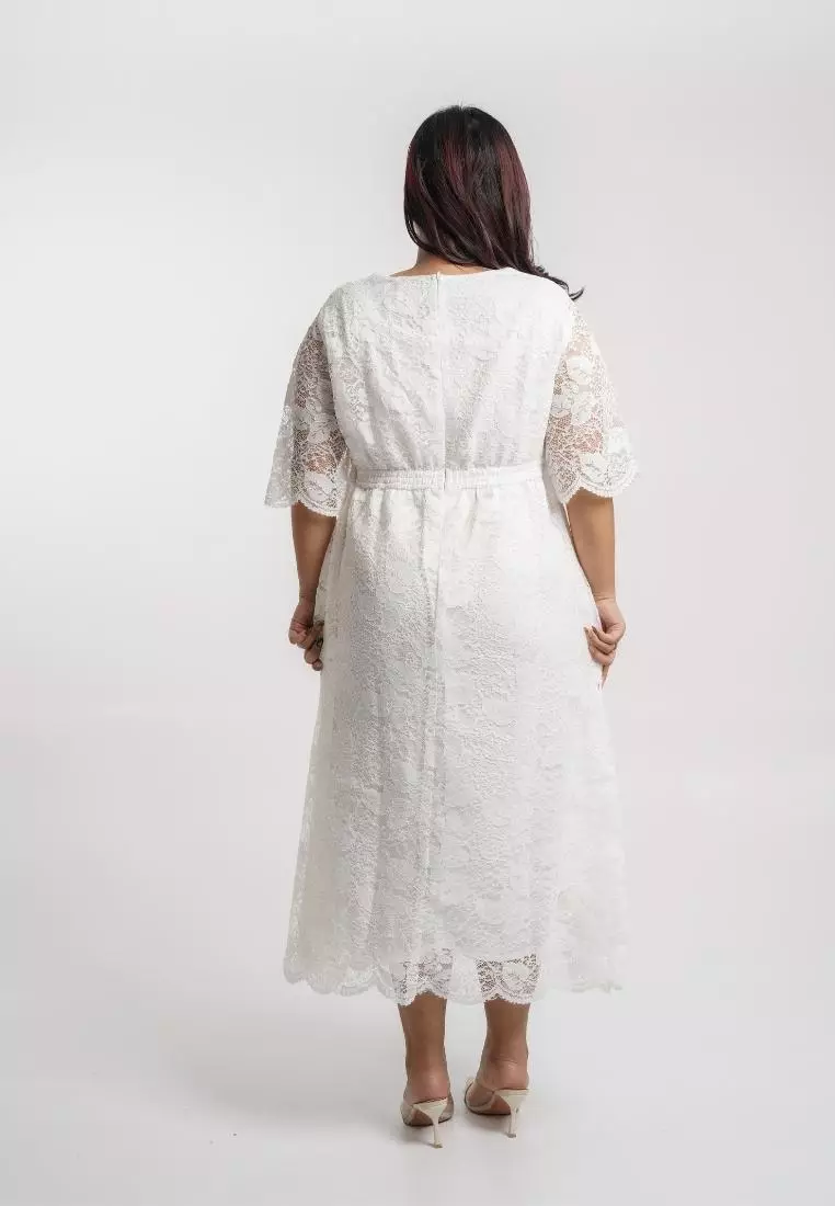 Plus Size Party Dress Jessaline Broken White