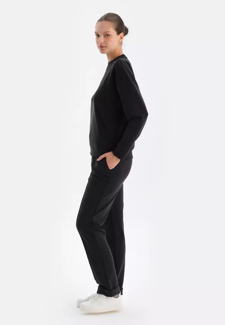 Black Trousers, Regular Fit, Loungewear for Women