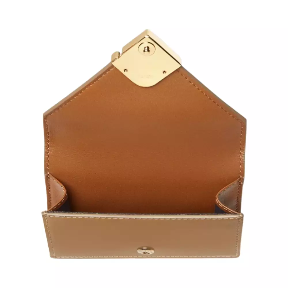 FF Diamonds Trifold Leather Wallet Light Brown/Tan Ghw