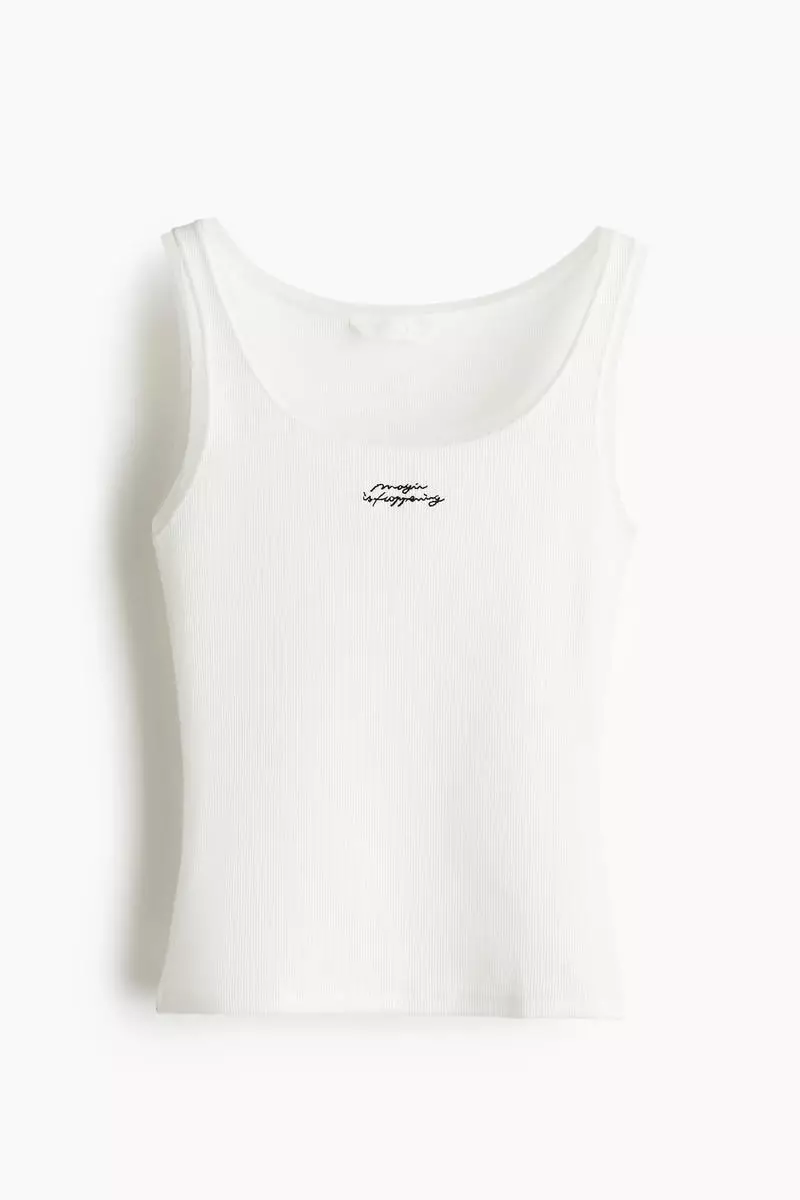 Mesh-trimmed vest top