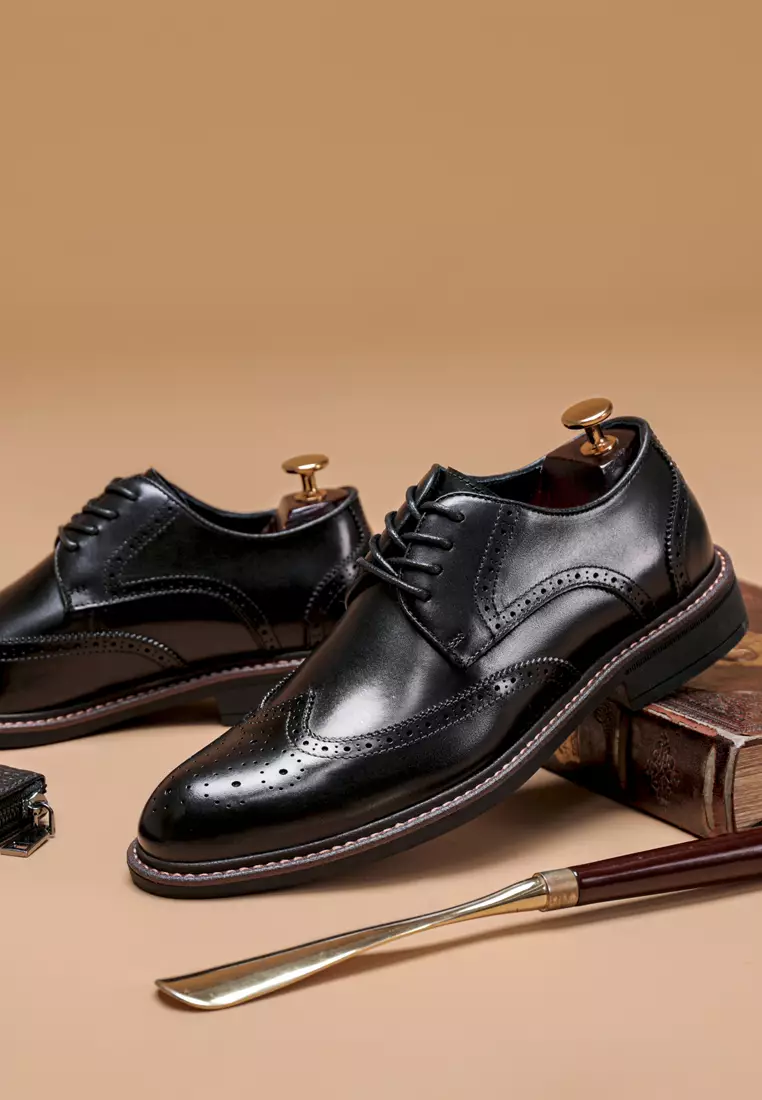 波特復古手工雕花真皮皮鞋 MK79019-1