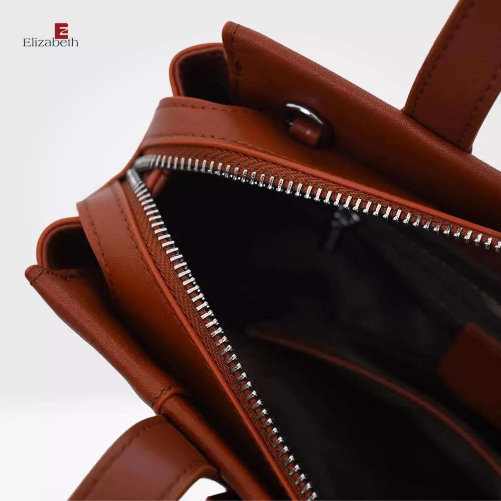 Tas Elizabeth Genuine Leather Handbag 0720-0477 Brickred