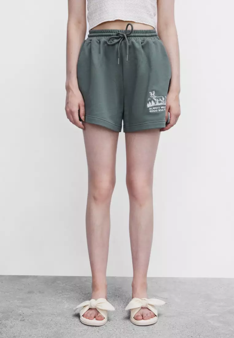 High Waist Printed Shorts