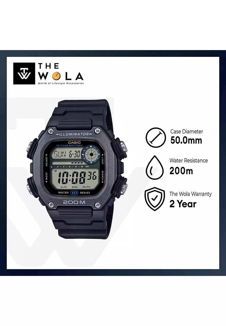Men's Digital Watch DW-291HX-1AV Black Resin Band Watch for men