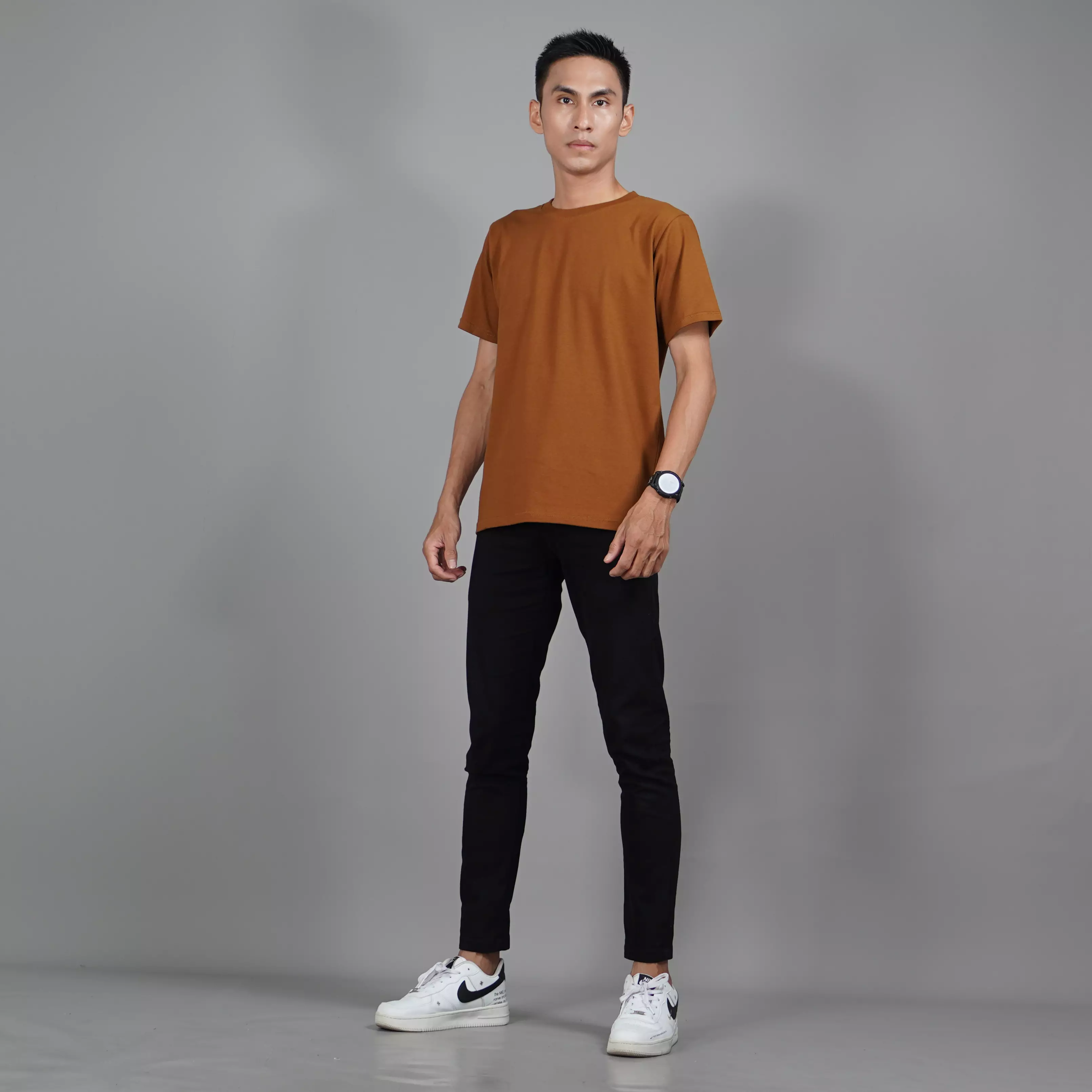  Kaos Polos Pria Lengan Pendek Cotton TShirt Short Sleeve - Bronze