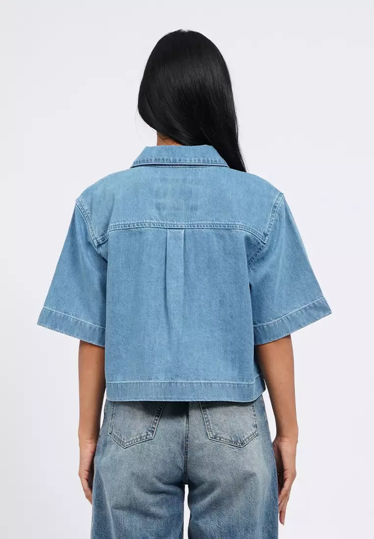 Regular Fit Short Sleeve Denim Shirt