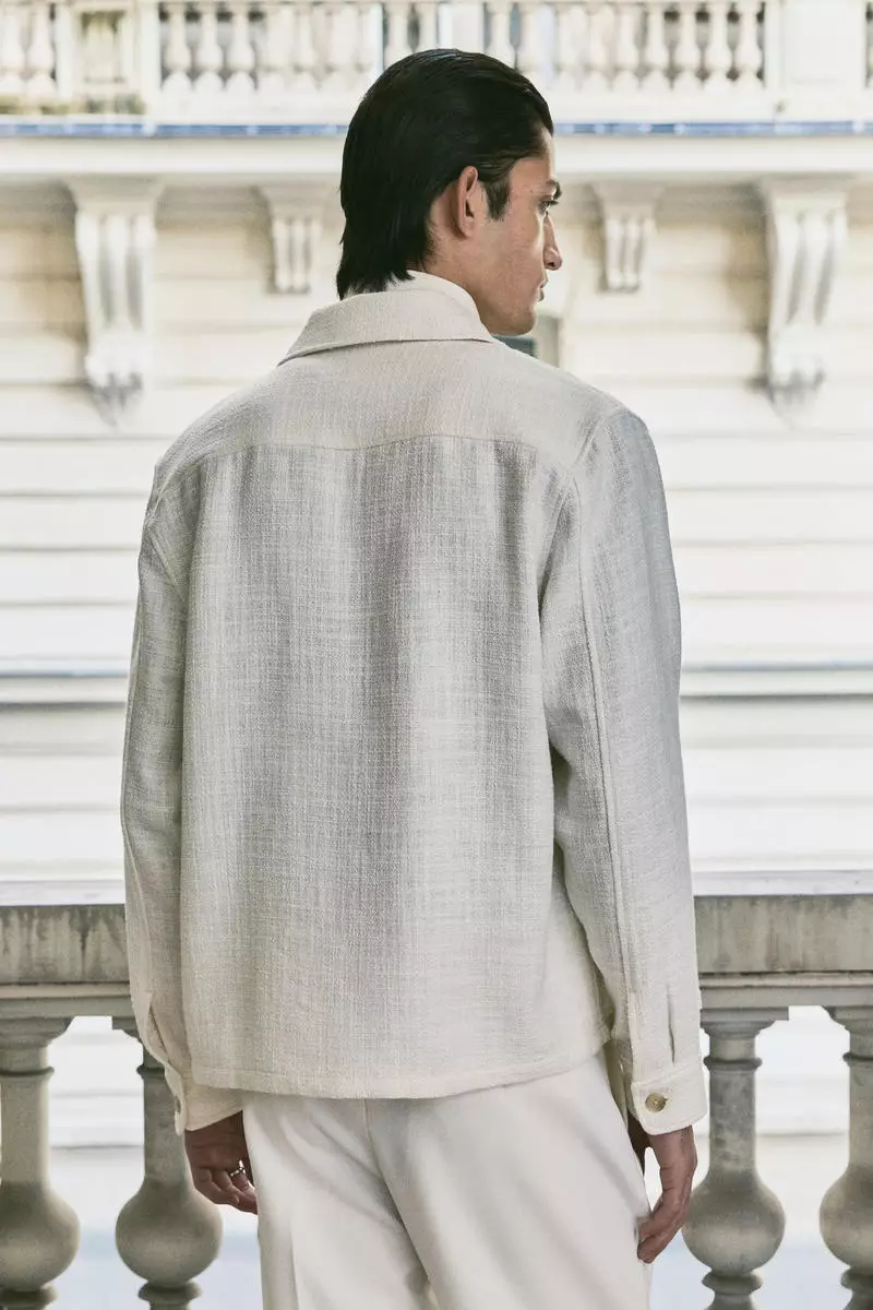 Regular Fit Textured-weave overshirt