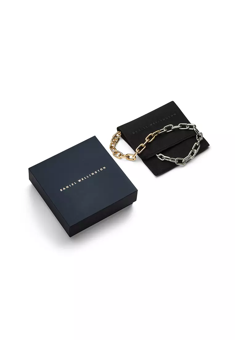 Contrast Link Necklace Two Tone Gold - Unisex Necklace for women and men stainless steel Necklace DW Official Authentic Original
