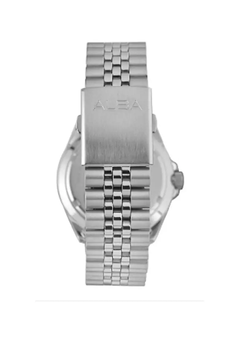 Jam Tangan Pria Alba Active Gravity AV3581 AV3581X1 Strap Stainless Steel Silver Color Men Red Gradient Dial Watch Original Garansi Resmi