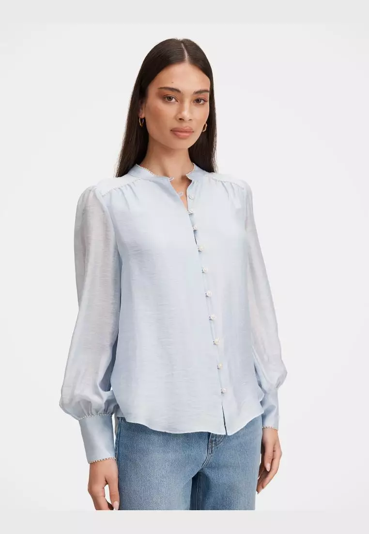 Angelica Pearl Trim Blouse