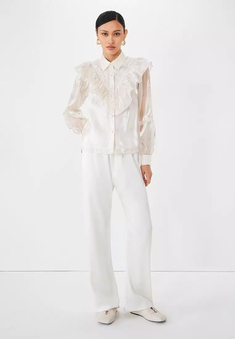 Floral Print Ruffle Blouse - Multi