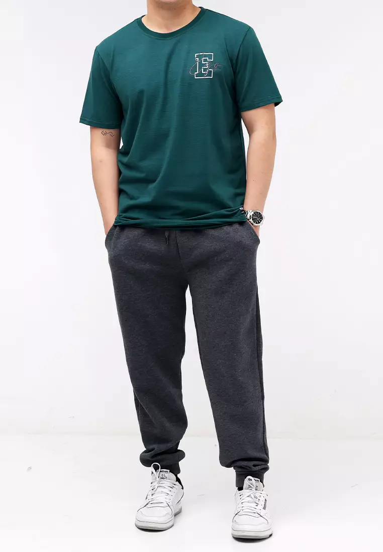 Round Neck Streaky Short Sleeves