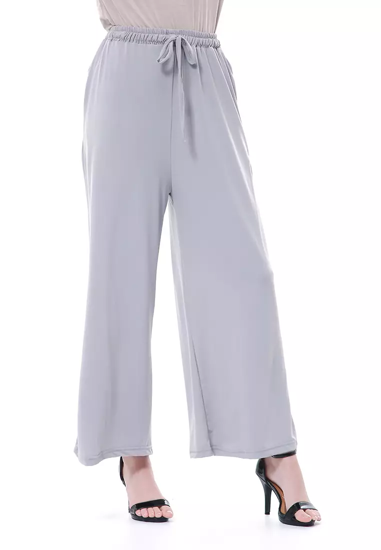 Nana Celana Kulot Bawahan Wanita Regular Fit Premium Quality - Silver