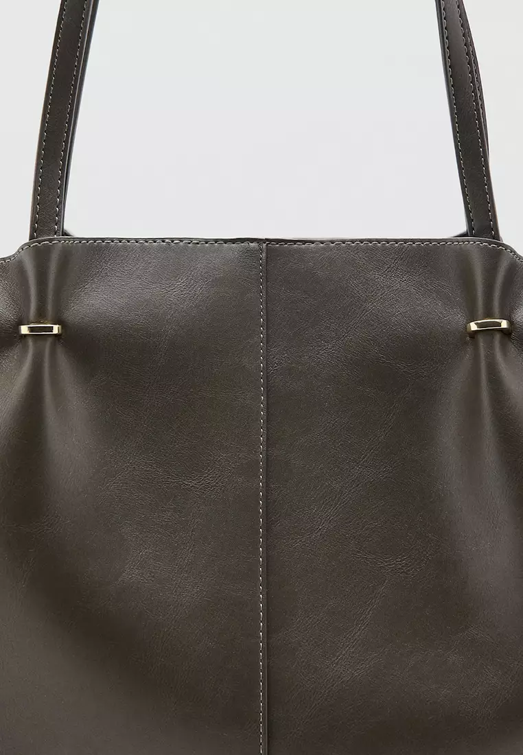 Shopper Bag with Metallic Details