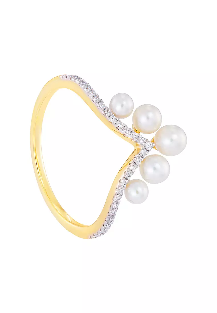 HABIB Pearl Diamond Ring in 750/18K Yellow Gold 265950323(YG)-9C