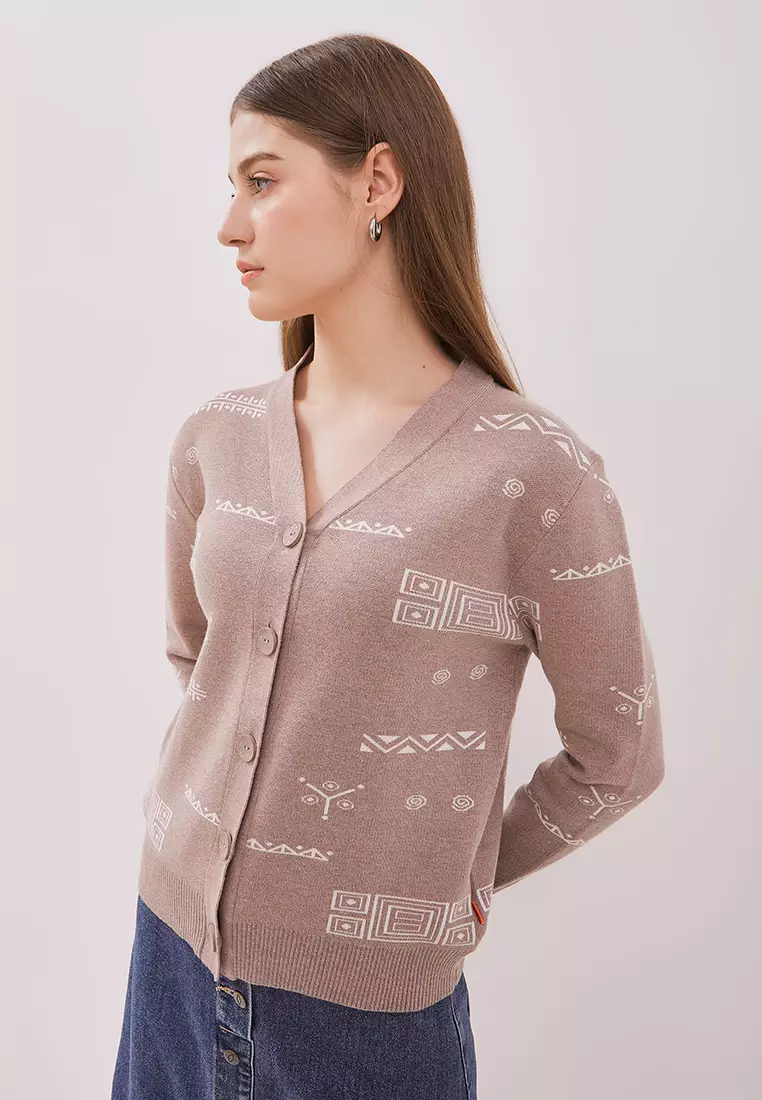 DUST Cardigan Knit Dara Ethnic Mauve (D.5319)