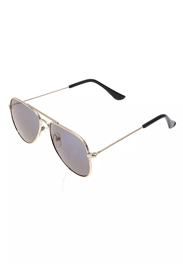 Ulrico Kacamata Anak Unisex Sunglasses Kids Aviator Mirror Lens Material Alloy ORIGINAL - Blue