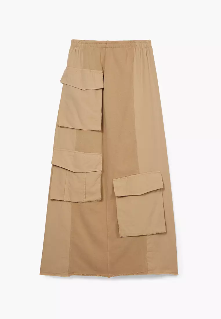 Desigual Woman Long cargo knit skirt.