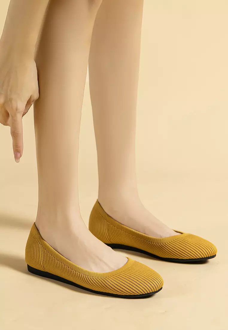 Round-toe Fly Knit‌ Flat Shoes TJ-Y2