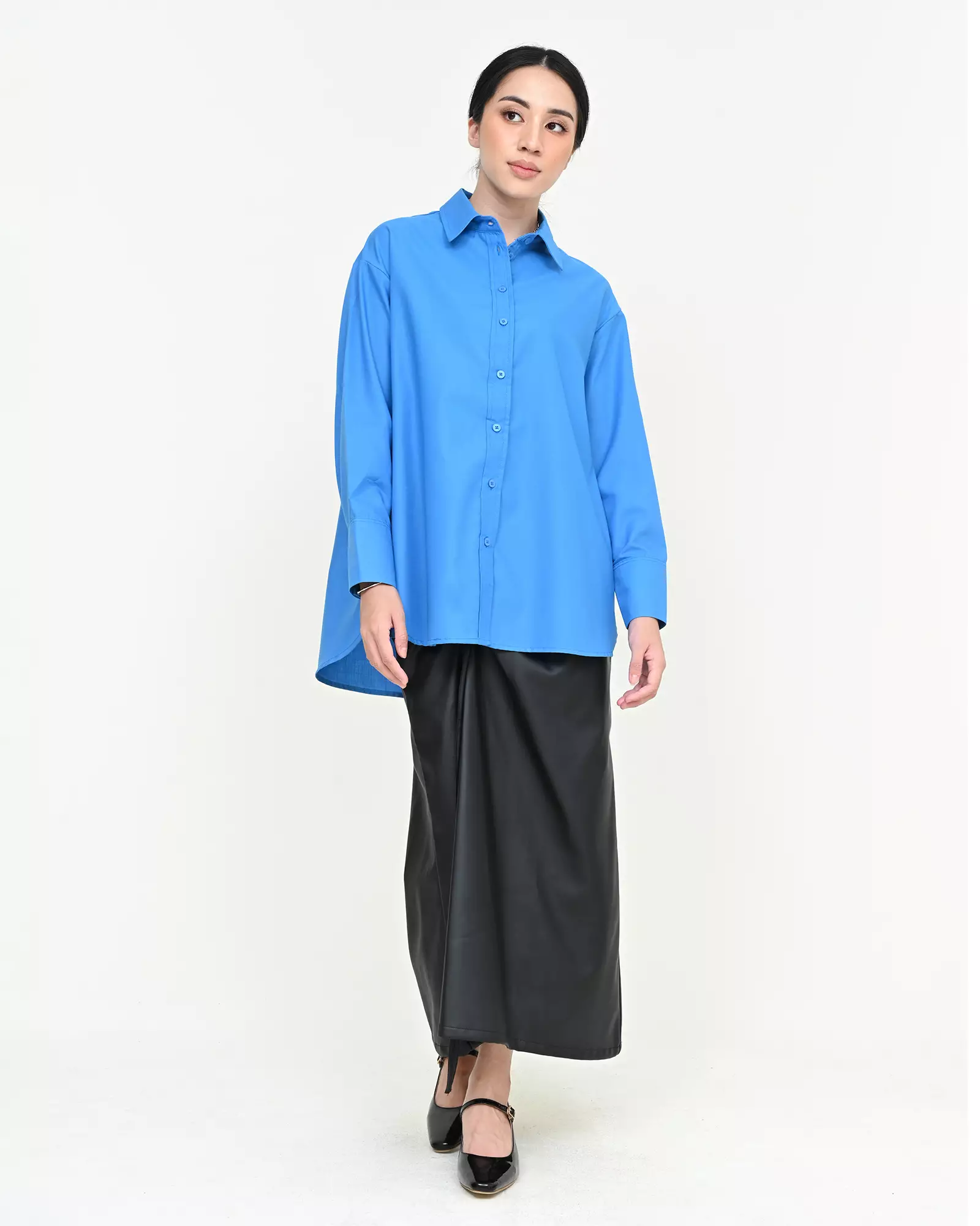 Geulis.id PIPER SHIRT / KEMEJA OVERSIZE WANITA - ROYALBLUE