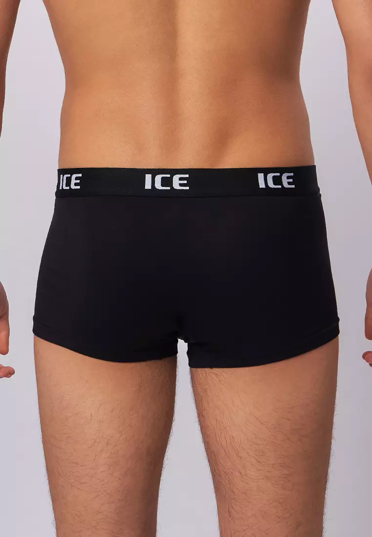  Ice Men CIRC Aircool Viscose With Spandex With Mesh Pouch Men's Boxer Briefs - Black (Single Pack)