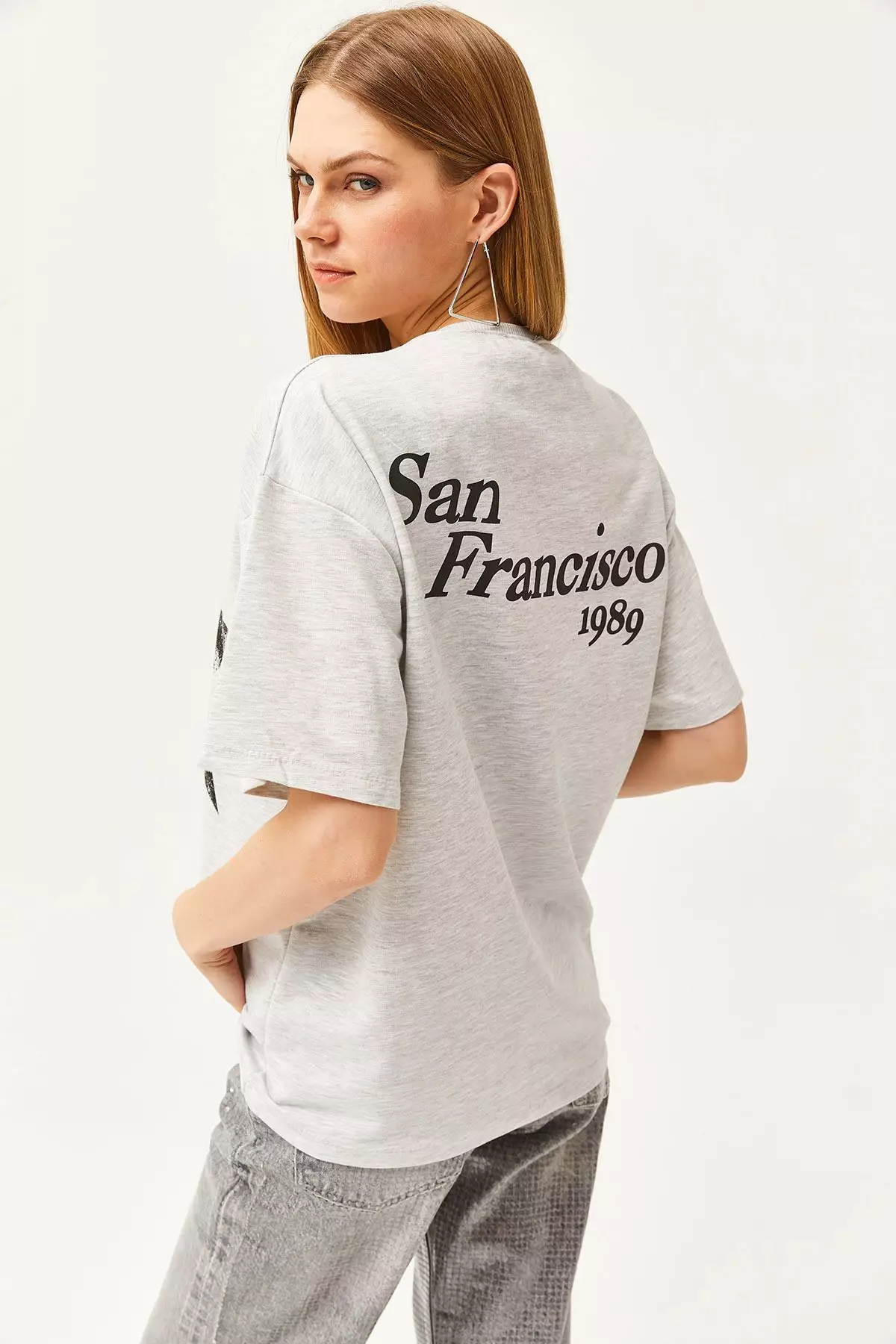 Symbol Front Back Printed 2 Thread Unisex Oversize T-Shirt